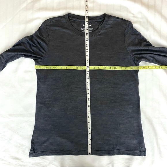 BOMBAS Dark Gray Long Sleeve Top Thumb Holes Merino Wool Blend Medium - Picture 11 of 12
